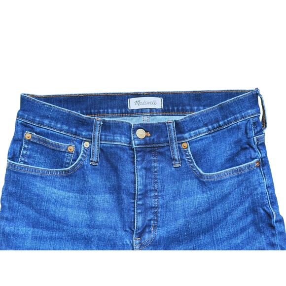 Madewell Mid Rise Kick Out Crop Jeans 30 Blue Denim Classic Y2K Retro Everyday - Picture 5 of 8